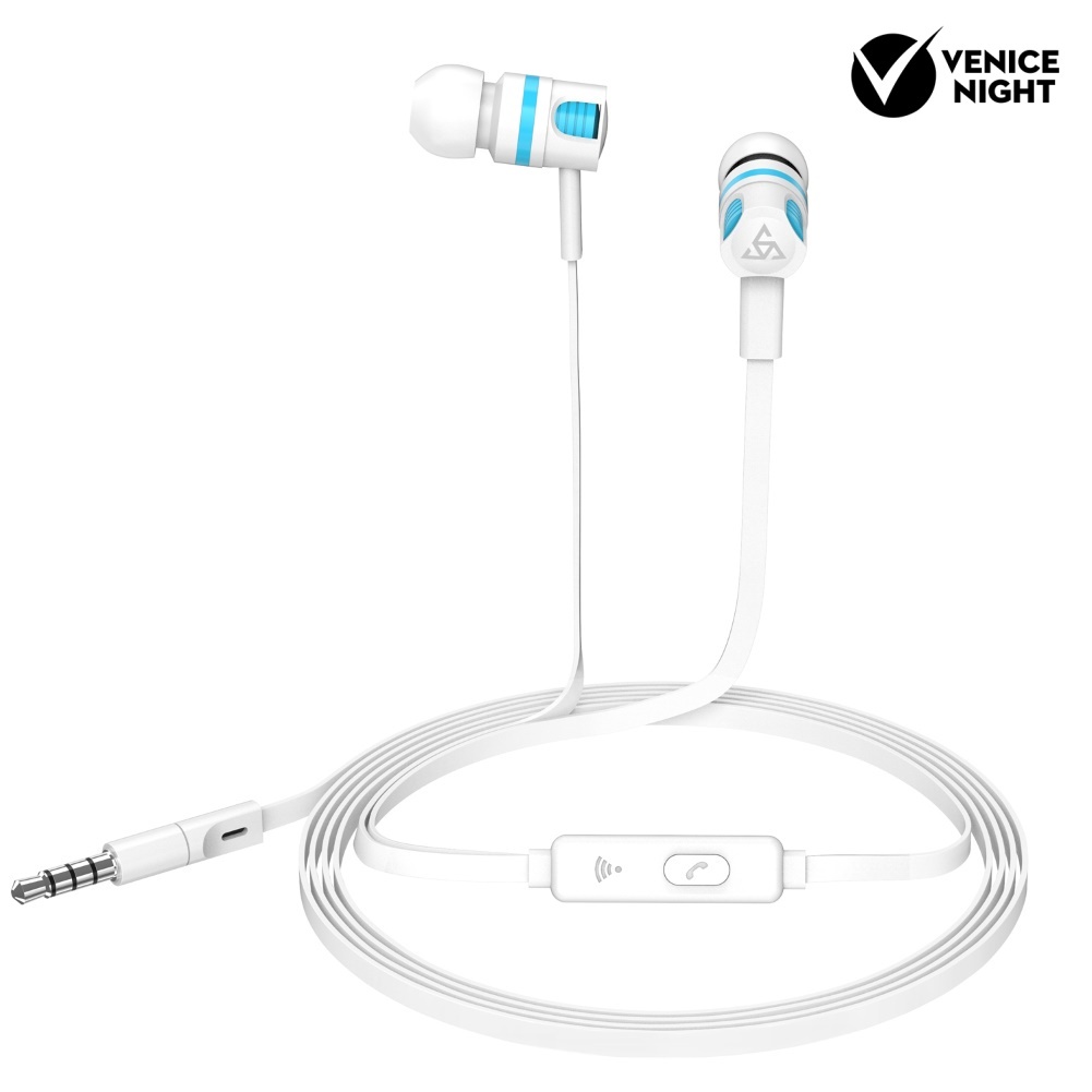 (VNEP) (Berkabel) T2 Stylish 3.5mm In-ear Stereo Earphone Phone Headset dengan Mic Line Control