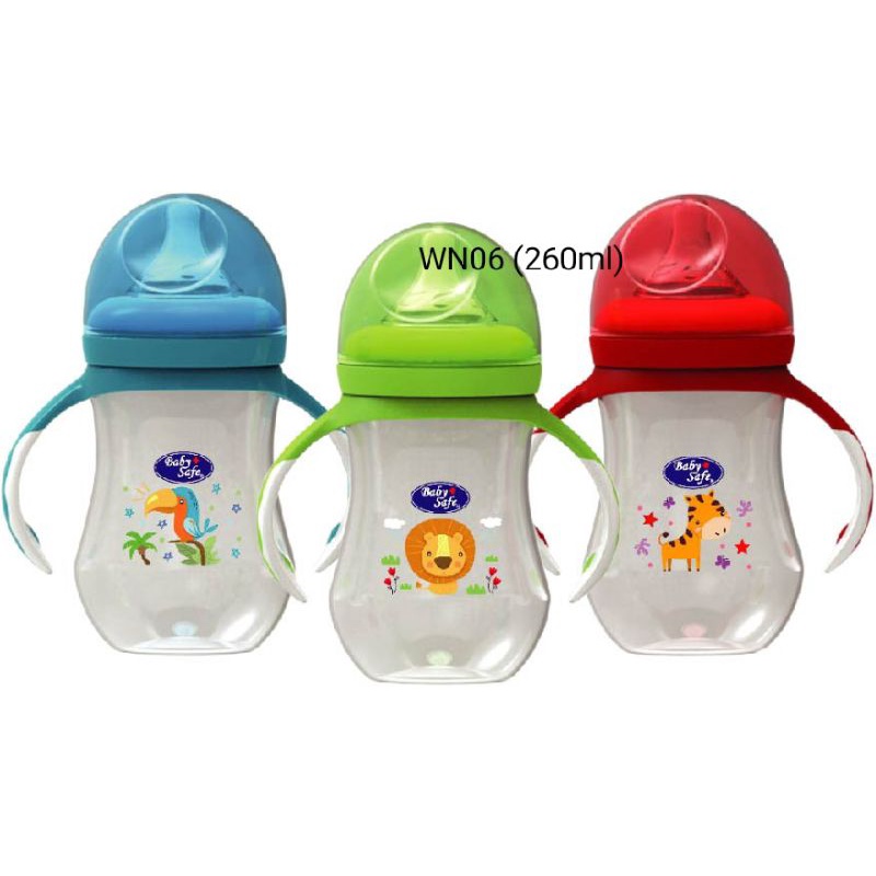 Baby Safe Wide Neck Botol susu 125ml 250ml, Babysafe bottle WN001 WN002 WN04 WN05 WN30 WN06 WN07 WN08