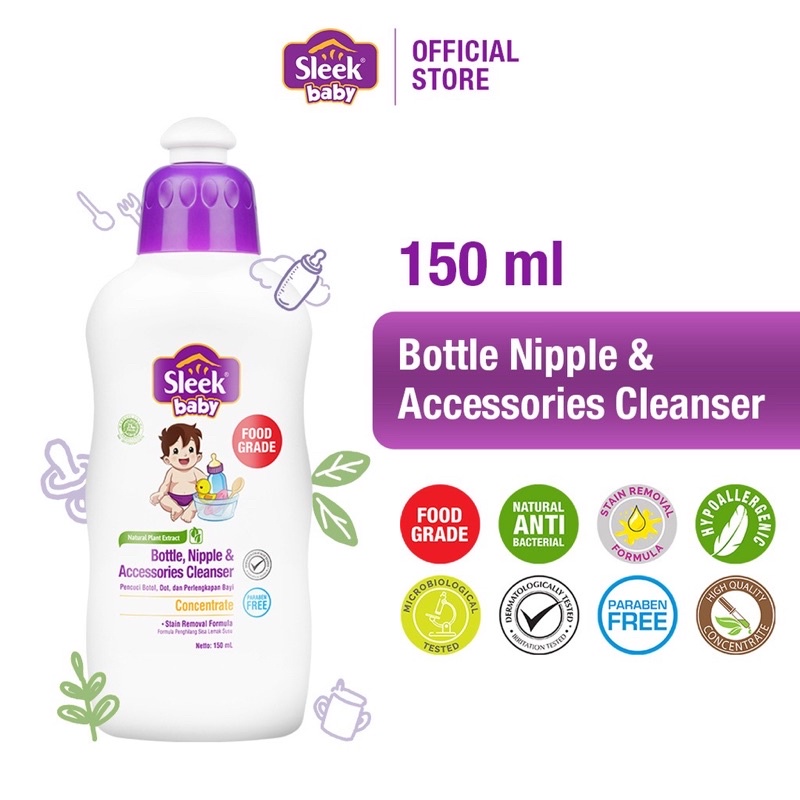 Sleek bottle &amp; nipple cleanser - sabun pencuci botol susa dan peralatan bayi