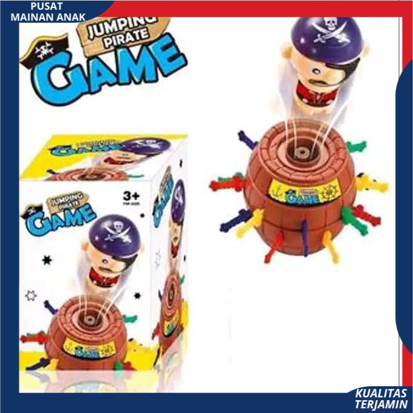 ( BISA COD ) PROMO Mainan Anak Jumping Pirates Barrel Crazy Pirate Roulette Funny Game Running Man SNI