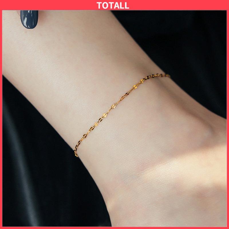 COD Gelang Kaki Titanium Lapis Emas 24k Gold Anti Luntur  Anti Karatan-Totall