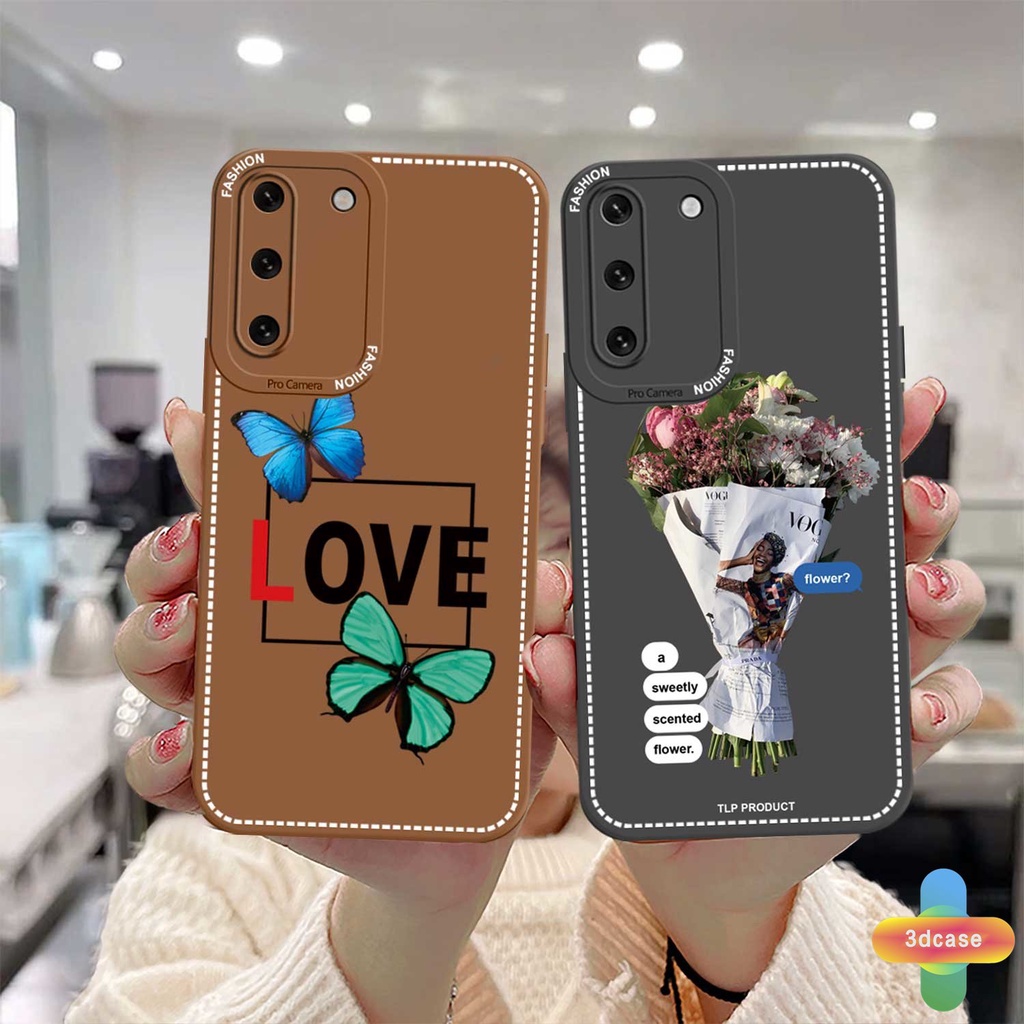 Case HP Samsung A52 A32 A12 A51 A03S A10S A50 A20S J7 Prime A02S A20 A72 A50S A10 A30S A52S A30 M12 M10 M01S A54 A15 A16 A9 A5 Y12 Y20 A12 Sweetly Scented Flower Anti-fall Case