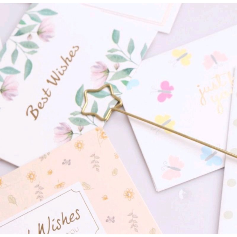 Stick Kartu Gold / Stick Clip Card Flower Bouquet isi 10 Pcs