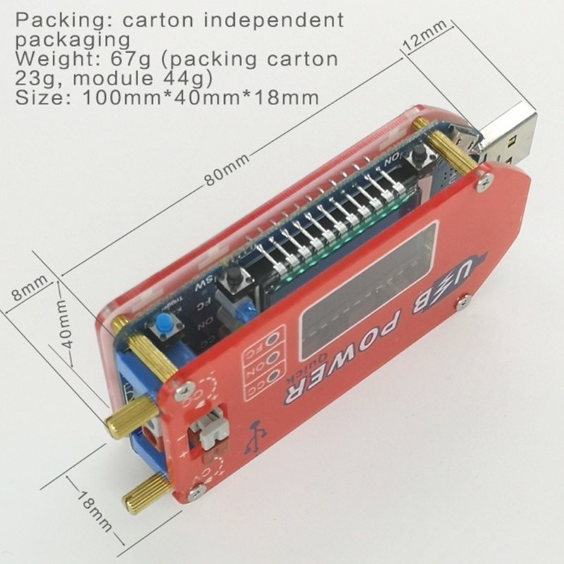 Btsg Upgraded Digital Display Usb Adjustable Power Module 1-30V 15W Qc2.0 3.0 Fcp- Power Supply Laboratorium Quick Charge