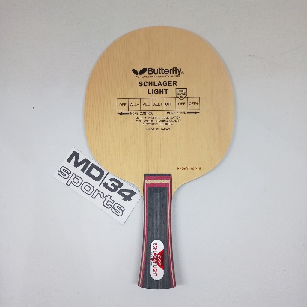 KAYU BUTTERFLY W.SCHLAGER LIGHT - blade / kayu / bet pingpong