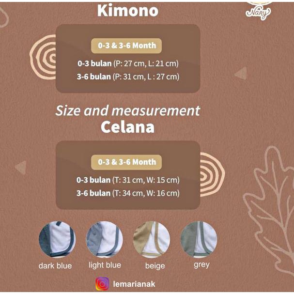 NARY 3pcs Baju Kimono Pendek Newborn (DENIM SERIES) - LghBlDrkBluGrey