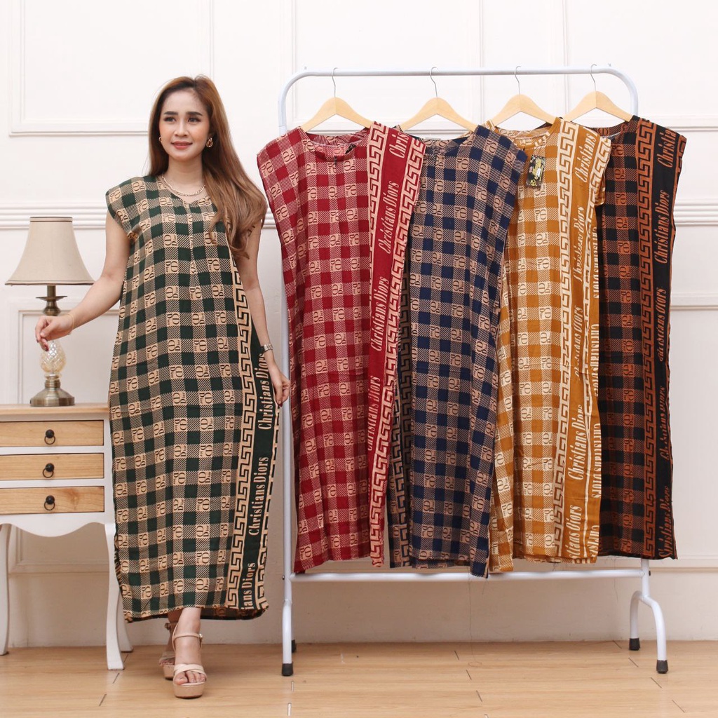 BEST SELLER HOME DRESS DASTER BRANDED BUSUI VIRAL Rayon Bahan Halus Adem Semata Kaki Non Ruffle kekinian busui daster ibu bumil baju daster batik wanita daster bali rayon premium lengan pendek murah Populer