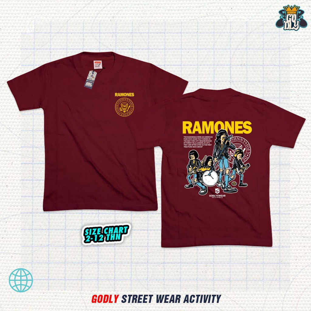 Kaos Anak Band Premium Terlaris Godly X Wear Kids And Junior Usia 1-12TH