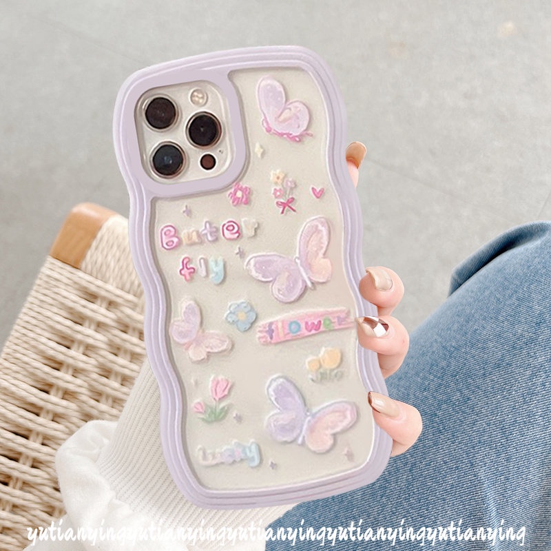 Butterfly Soft Case Motif Kartun Kupu-Kupu Untuk OPPO A15 A57 A74 A16 A96 A95 A54 A55 A5 A9 A16s A12 A5s A7 A16K A1k A77s A53 A3s A72 A76 A12 A5E 62 735