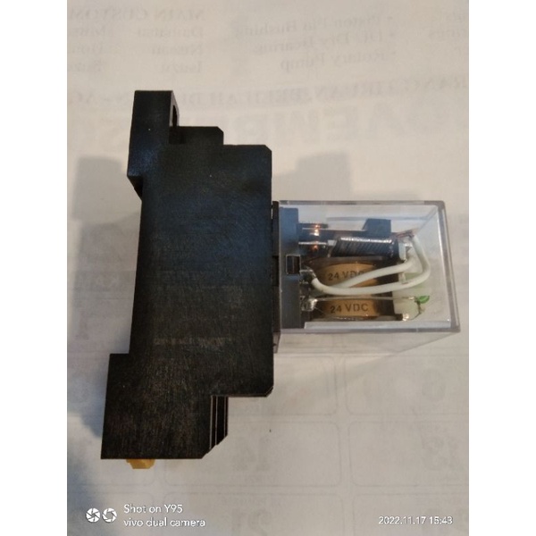 Relay DC 24V LY4N 14pin + Soket merek ZN jual per/5sett riley ly4n dc 24v