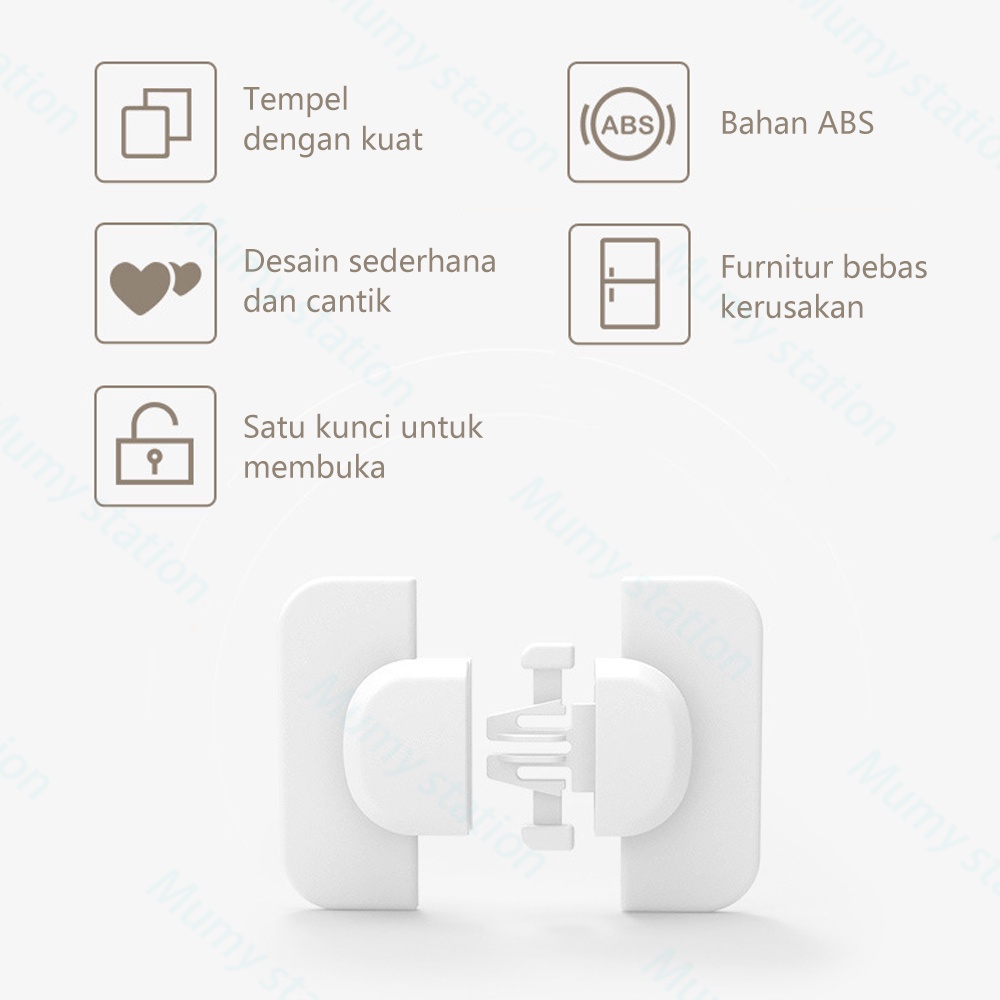 Mumystation Kunci Safety Lock Pintu kulkas Serbaguna pengaman pintu kulkas/pengunci kulkas