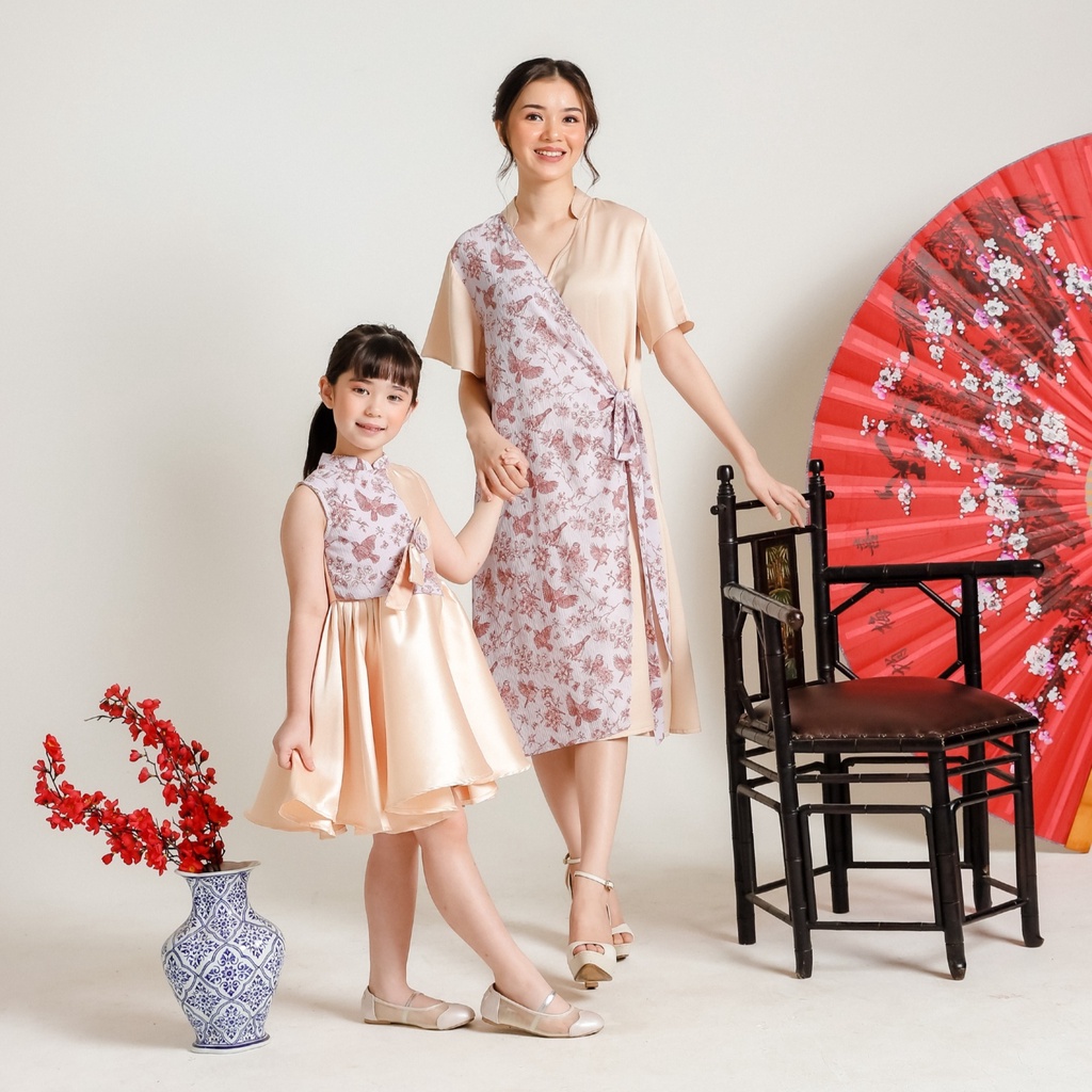 ZIEL KIDS - Kim Dress Mom & Girls / Dress Anak Perempuan / Gaun Anak Perempuan / CNY Collection