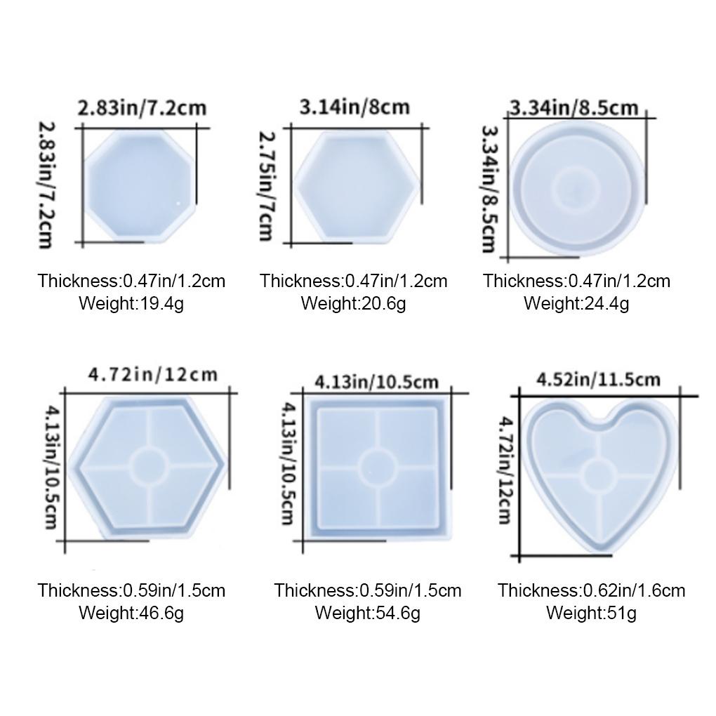 Coaster Cetakan Silikon Kerajinan Perhiasan Dekorasi Rumah DIY Epoxy Cetakan Perhiasan Casting Cetakan Set Rumah Tangga Sekolah Digunakan