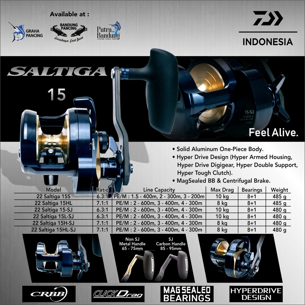 REEL OH DAIWA SALTIGA 15H-SJ / 15HL-SJ