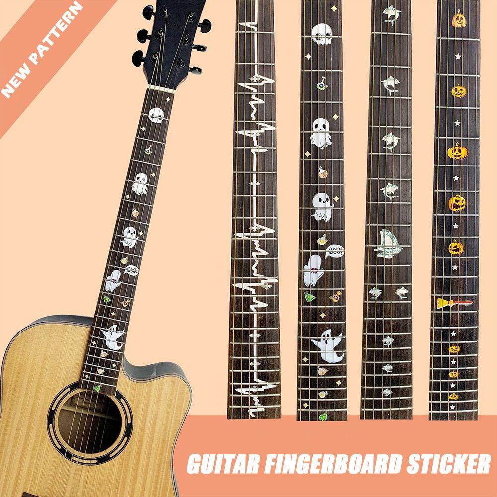 TOP Fretboard Stiker Kualitas Tinggi Alat Musik Dekorasi Indah Cross Inlay Decals