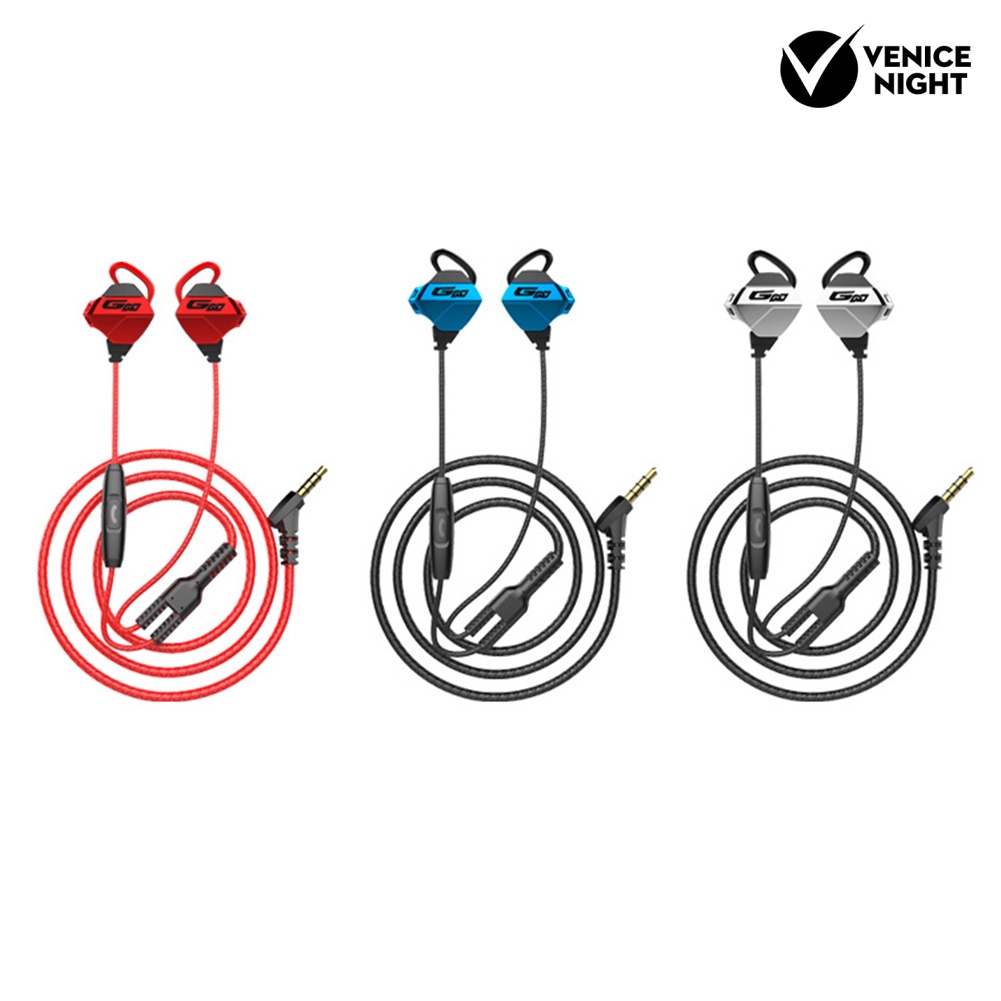 (VNEP) (Berkabel) 3.5mm Universal In-Ear Earphone Noise Reduction Gaming Headphone dengan Mic