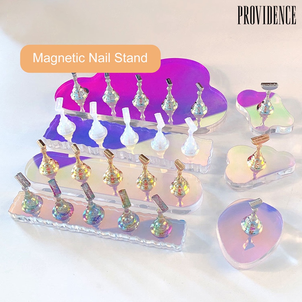 Providence 1 Set Stand Holder Kuku Palsu Bisa Dilepas Untuk Display / Latihan Nail Art / Salon