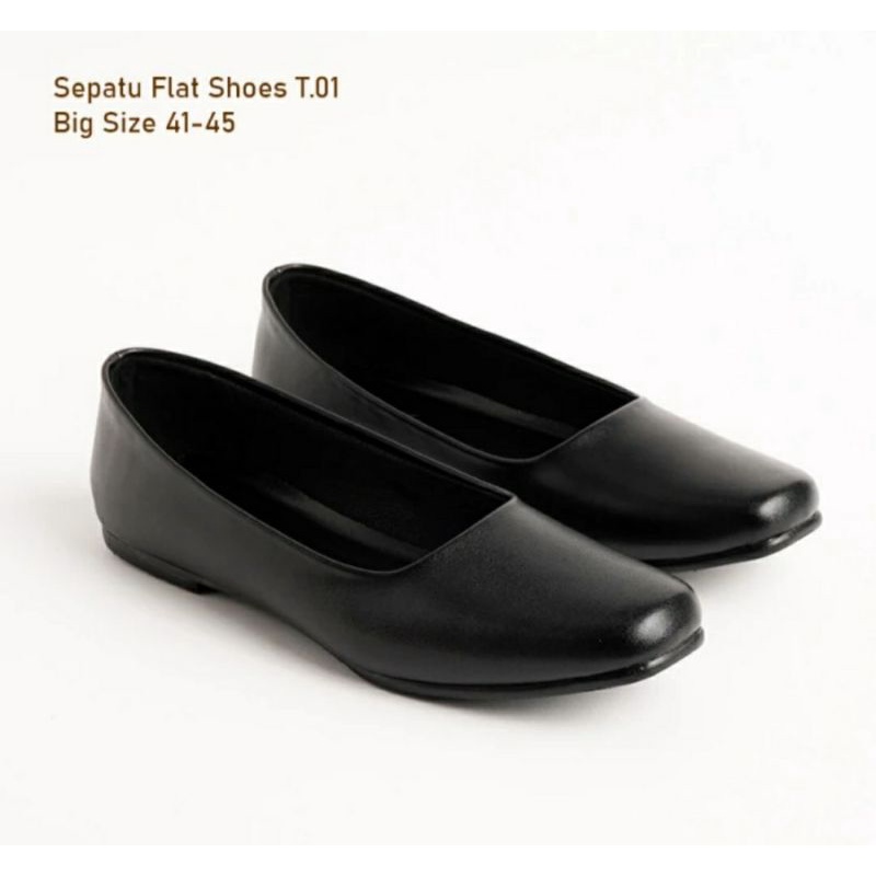 Sepatu Flatshoes Wanita Oversize T2.Putih 41.45 Flat Sepatu Formal Sekolah JUMBO IMPORT Kaki Gemuk Bule Sepatu Perawat Suster