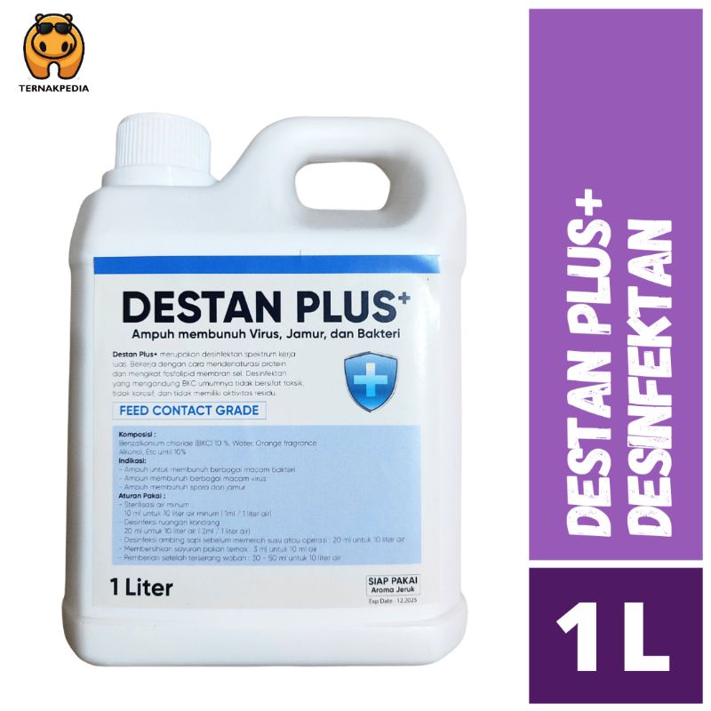 New Desinfektan Kandang 1 Liter - Destan Plus 1 L - Desinfektan BKC 10% - Desinfektan BKC 10% -