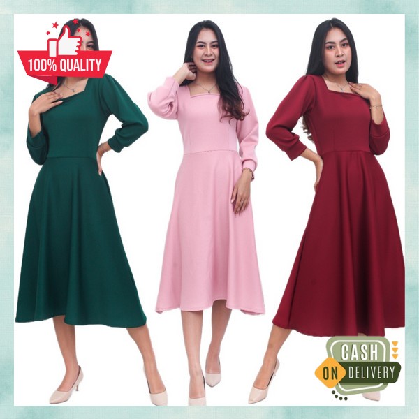 Deres Pakaian Wanita Import Midi Drees Pesta Drees Korean Style Atasan Casual Kerja Mini Baju Terusa