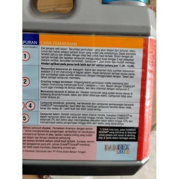 DAMDEX DAMDEK PENGERAS COR BETON ANTI BOCOR PELAPIS BAK KOLAM AN