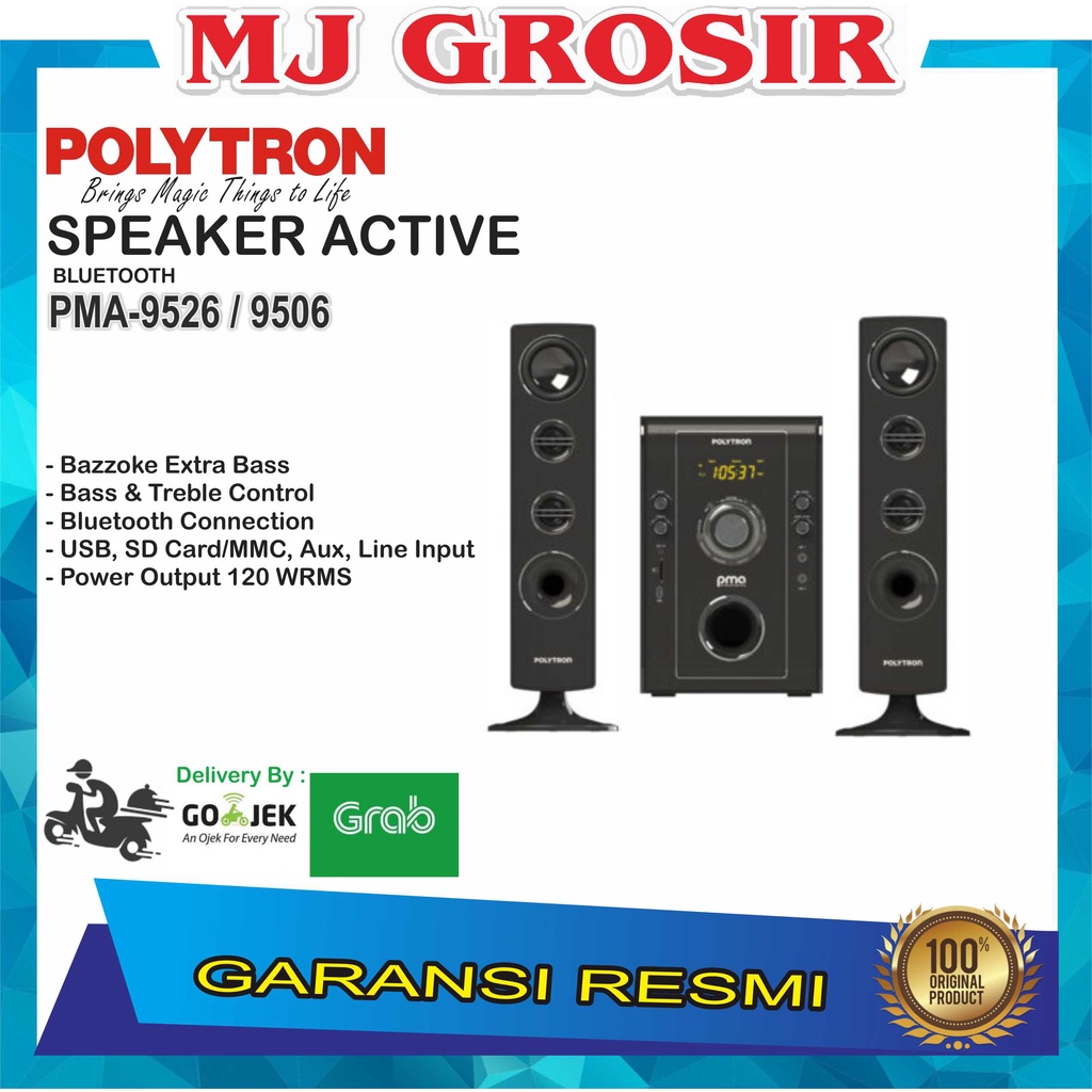 POLYTRON SPEAKER AUDIO PMA 9526 / 9506 SUPER BASS USB BLUETOOTH