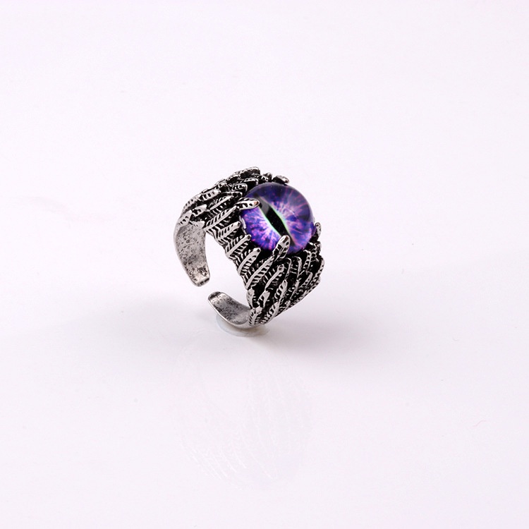 Perhiasan Cincin Bentuk Mata Iblis Bulu Gaya Eropa Amerika