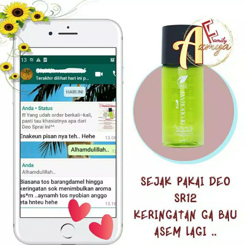 SR12 Deodorant Spray PREMIUM Ampuh Hilangkan Bau Badan Deo Spray Non Alkohol Aman Anak Dan Remaja SR12 Herbal Skincare