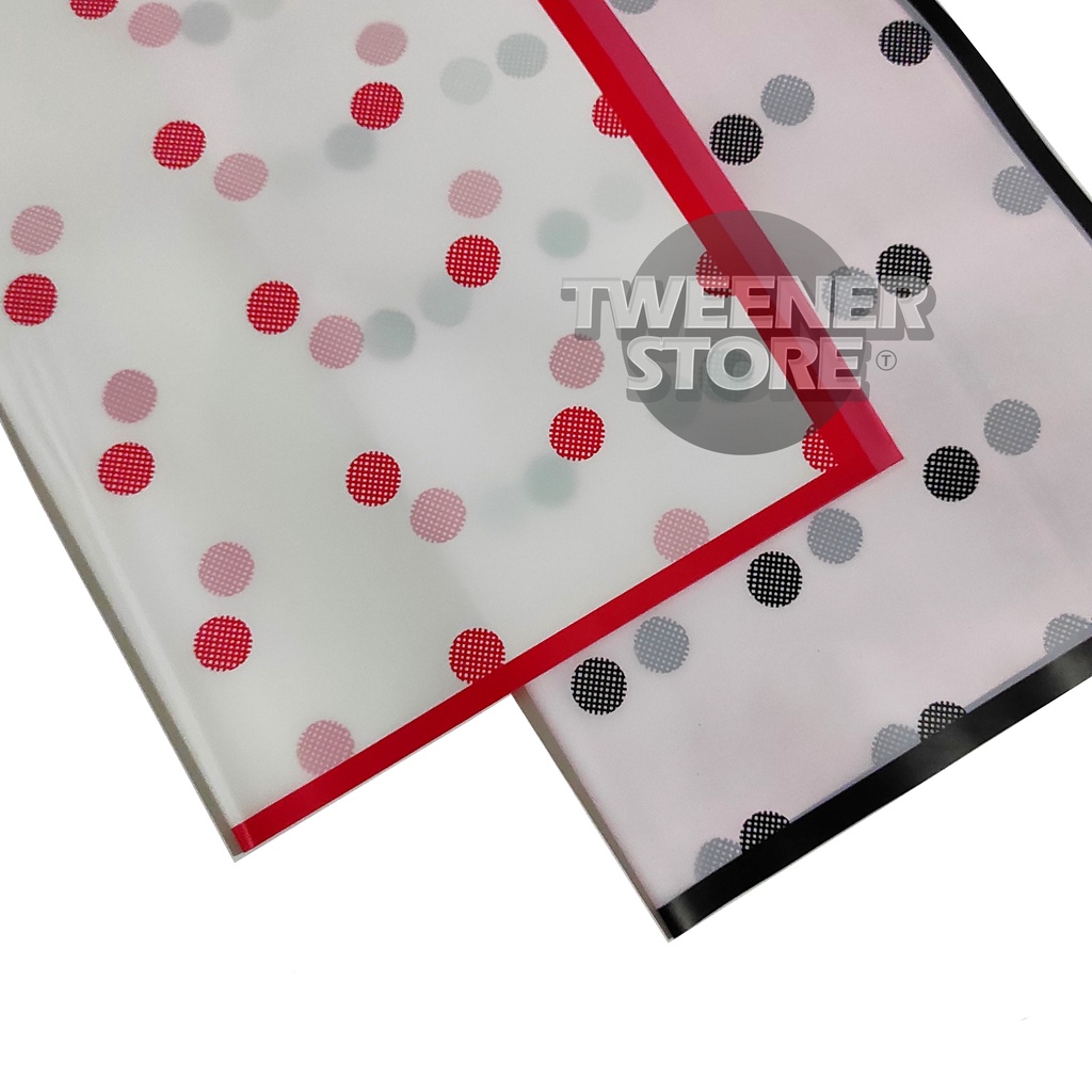 

AMG Kertas Buket POLKADOT TRANSPARANT LIST WARNA | Ukuran 57x57cm | Flower Wrapping Bouquet
