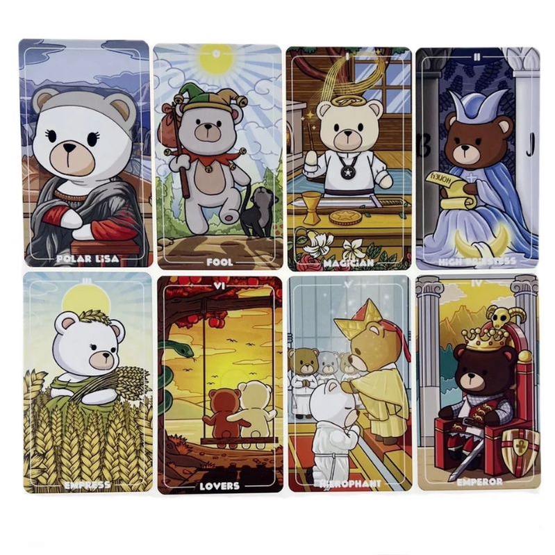 Teddy Tarot 9.8x5.7cm kemasan kaleng include guide paper