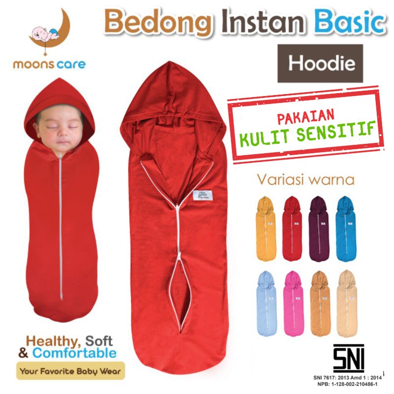 SNI DITA MOONSCARE kualitas PREMIUM Bedong instan Resleting Topi dita Bedong topi dita bedong swaddle Instant lampin