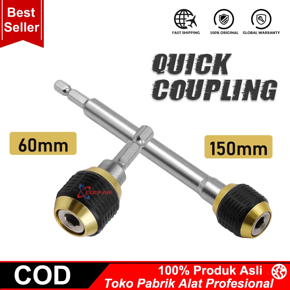 Alat Chuck Bor Konek Cepat, Batang Bor Heksagonal Kopling Cepat 60Mm, Inti Dalam Hex, Batang Penghubung Mengunci Sendiri, Dudukan Bor Bit Adaptor Chuck, Aksesori Alat Listrik