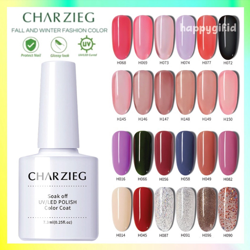 Gel Halal UV Polish  CHARZIEG Kutek Soak Off 7.5 ml Cat Kuku Tahan 2 Bulan KU034