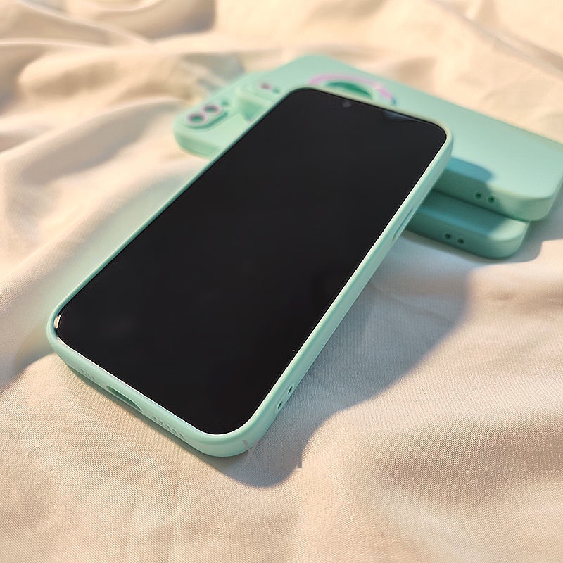 Case Silikon Warna Hijau Mint Untuk iPhone 14 13 12 11 Pro X XS Max XR 7 8 Plus