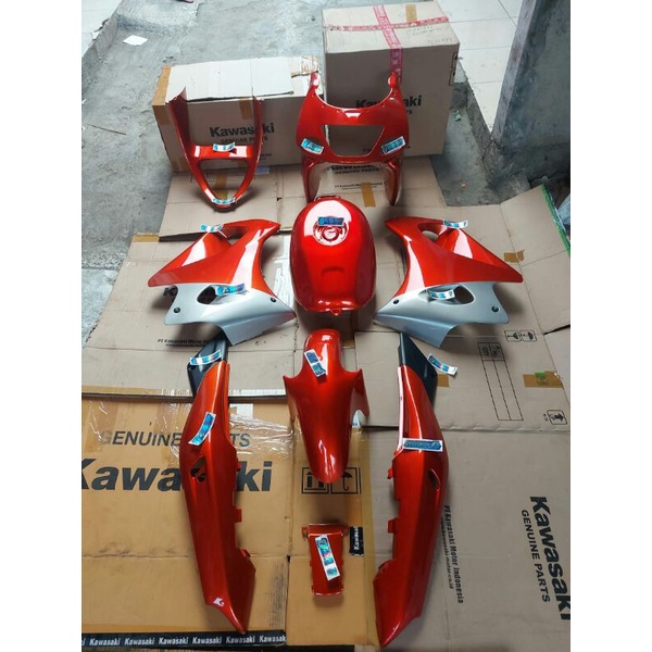 BODY SET FAIRING BARONG BODY SAYAP NINJA RR OLD ORANGE ORIGINAL BARU