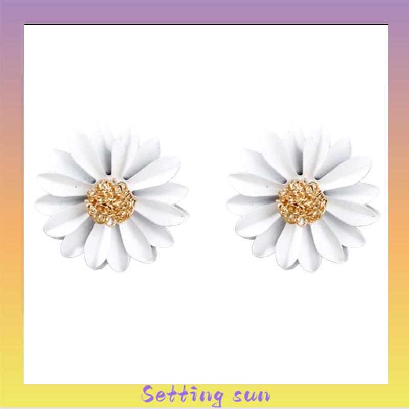 Anting Bunga Matahari Daisy Krisan Korea Fashion Sederhana Gaya Untuk Wanita TN