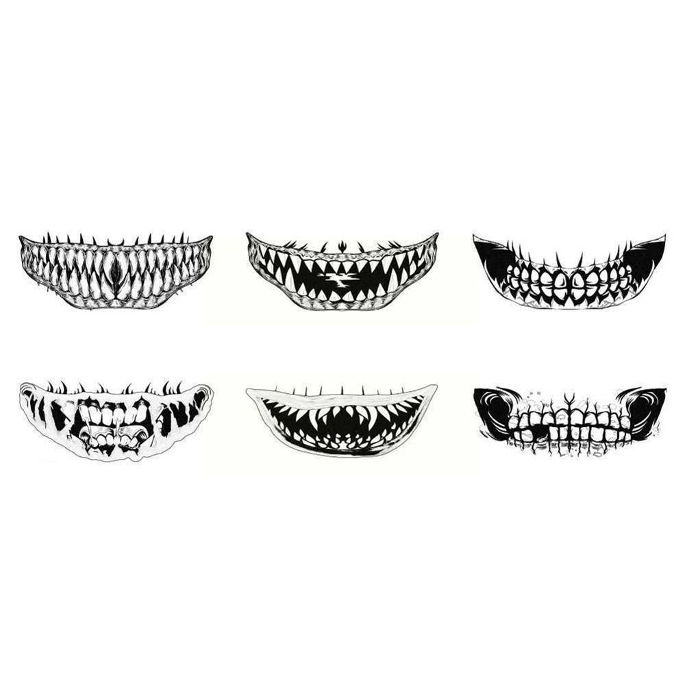 CSP113 – Water Tattoo Temporer Monster Mouth Fangs Halloween Cosplay Instan