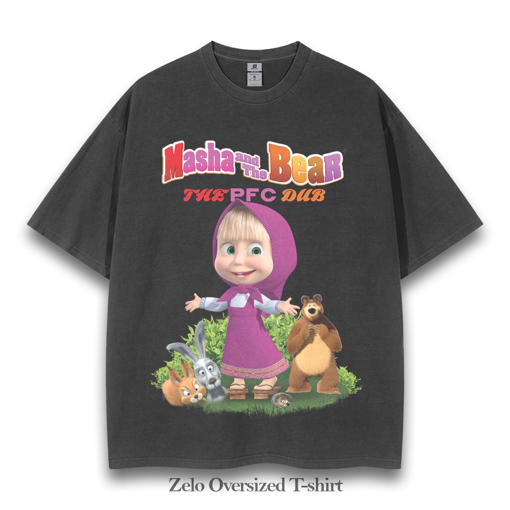 Kaos Masha and The Bear vintage tee Baju Masha and The Bear Oversized