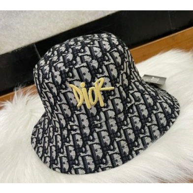 Topi Bucket Dior - Topi Dior Pria Wanita - Bucket Dior Motif Bordir Bolak Balik