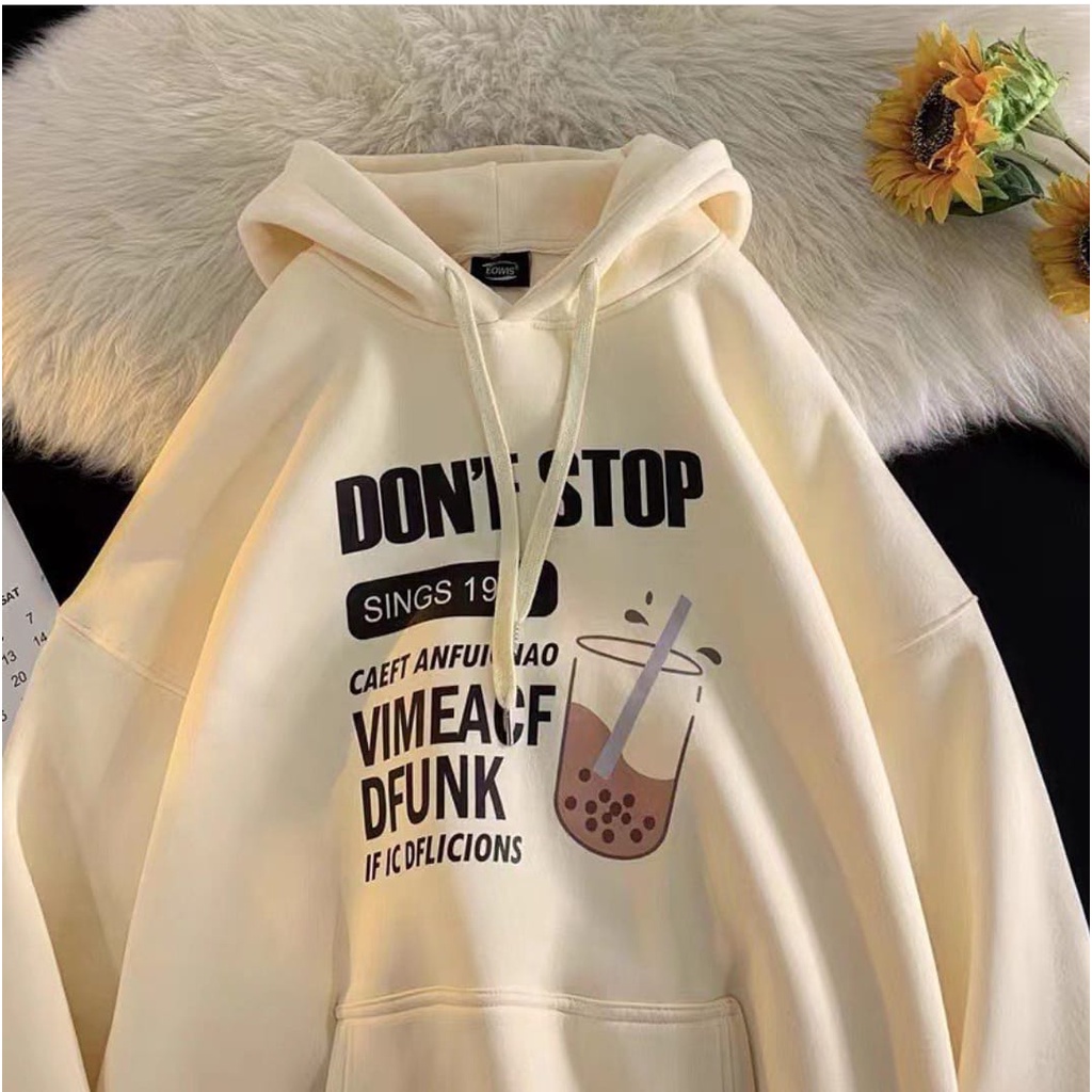 SWEATER HOODIE WANITA OVERSIZE / DON'T STOP SWEATER HOODIE WANITA KOREAN STYLE