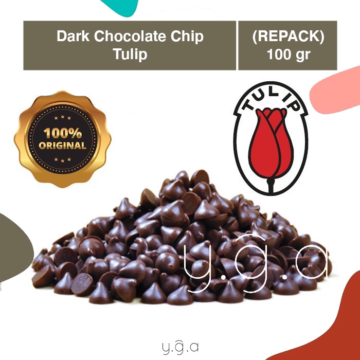 

Tulip Compound Coklat Chip (REPACK) 100gr / Cokelat Chip / Chocolate Chips / Choco Chip