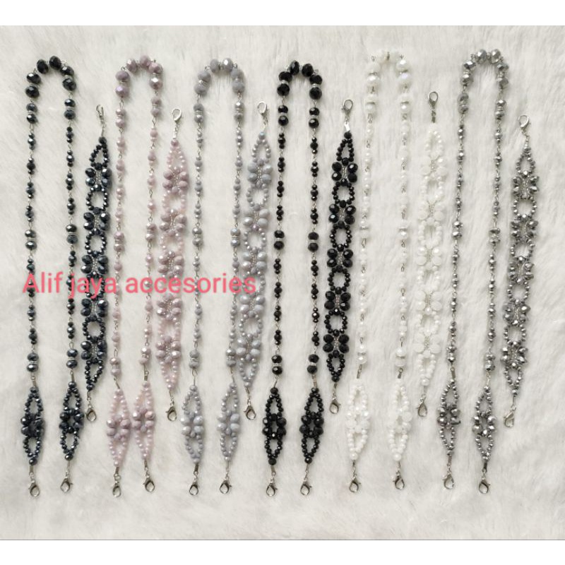 konektor masker hijab kristal mewah / konektor masker kristal / pengait mmasker hijab / TERBARU