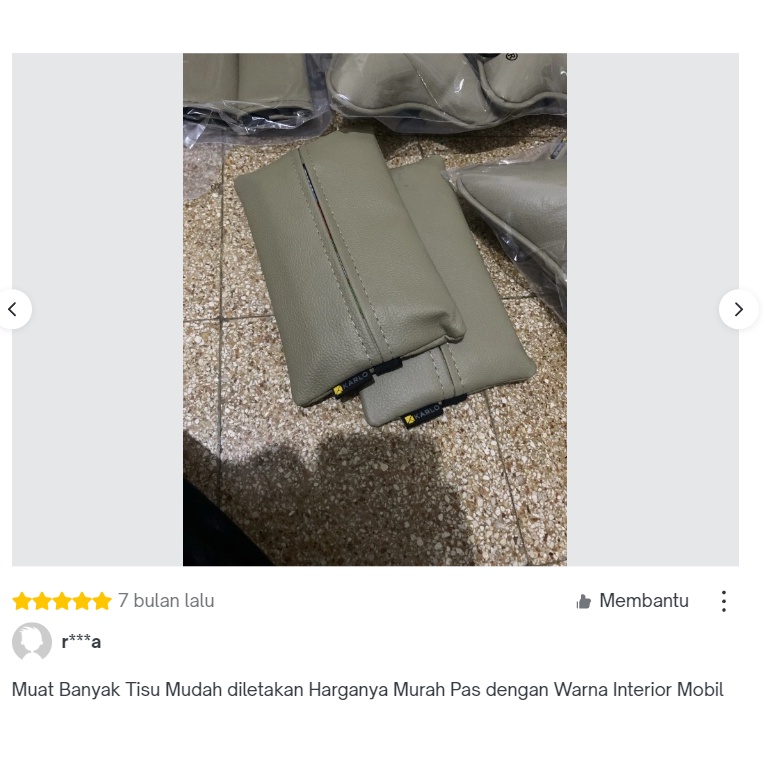 Karlo Tempat Tissue Tisu Mobil Premium Sun Visor Jok Basic Grey Abu