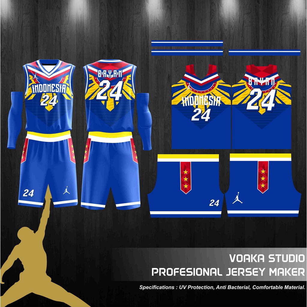 Jual Jersey Baju Basket CUSTOM Free Design ( NAME SET ) FULL PRINTING ...