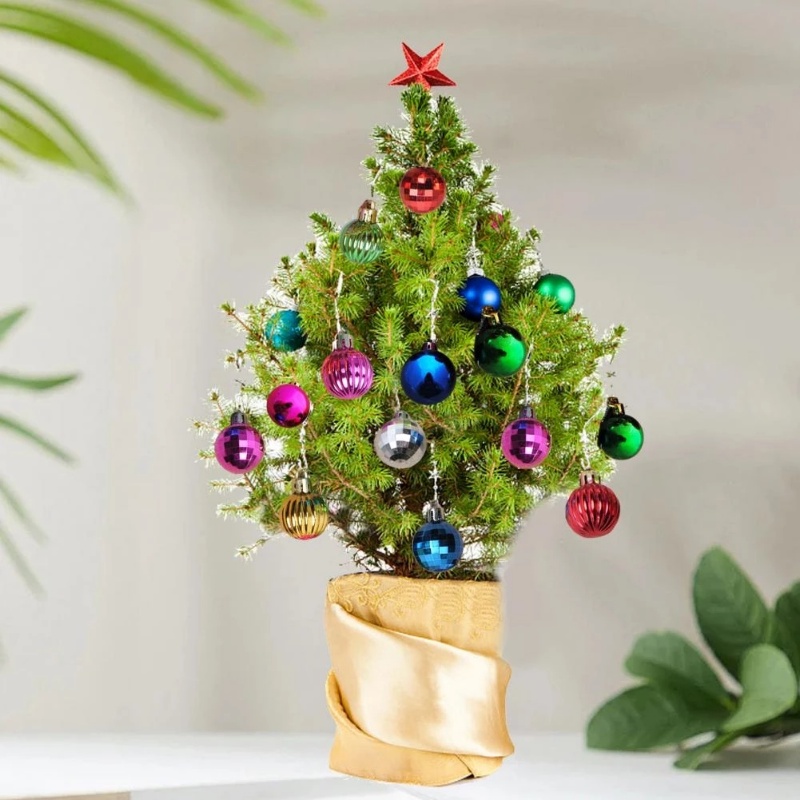 40pcs / Set Ornamen Liontin Bola Elektroplated Untuk Dekorasi Pohon Natal