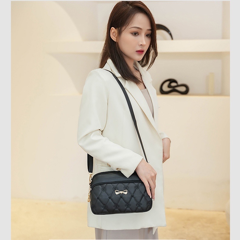 TAS SELEMPANG WANITA KOREA KULIT HITAM JONVA IMPORT SLING BAG KECIL TA687B5 REMAJA KEKINIAN BRANDED CASUAL FASHION MURAH CEWEK SIMPLE PREMIUM BATAM