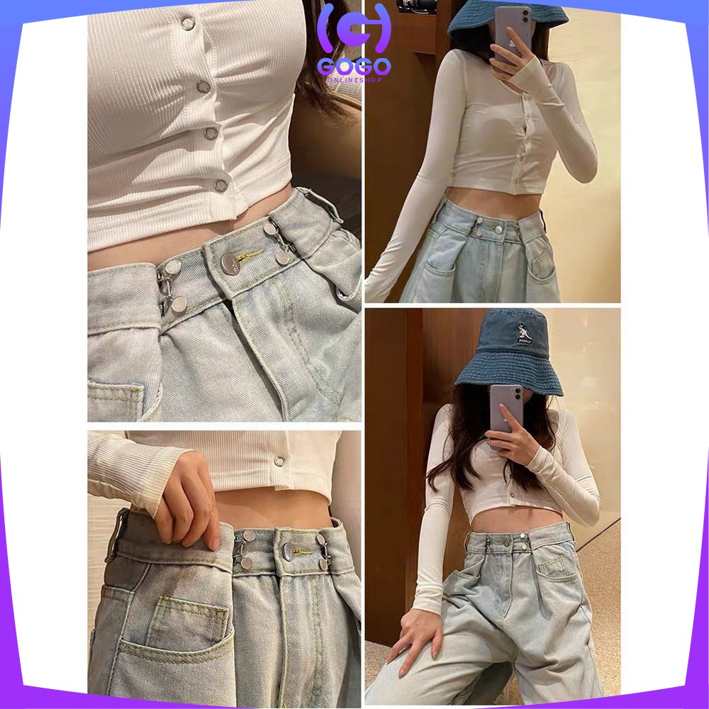 GOGO-P145 P146 Kancing Jeans Daisy Lepas Pasang Multifungsi / Kait Pengecil Lingkar Celana longgar kebesaran Korean Style / Jins Waist Button Adjustable