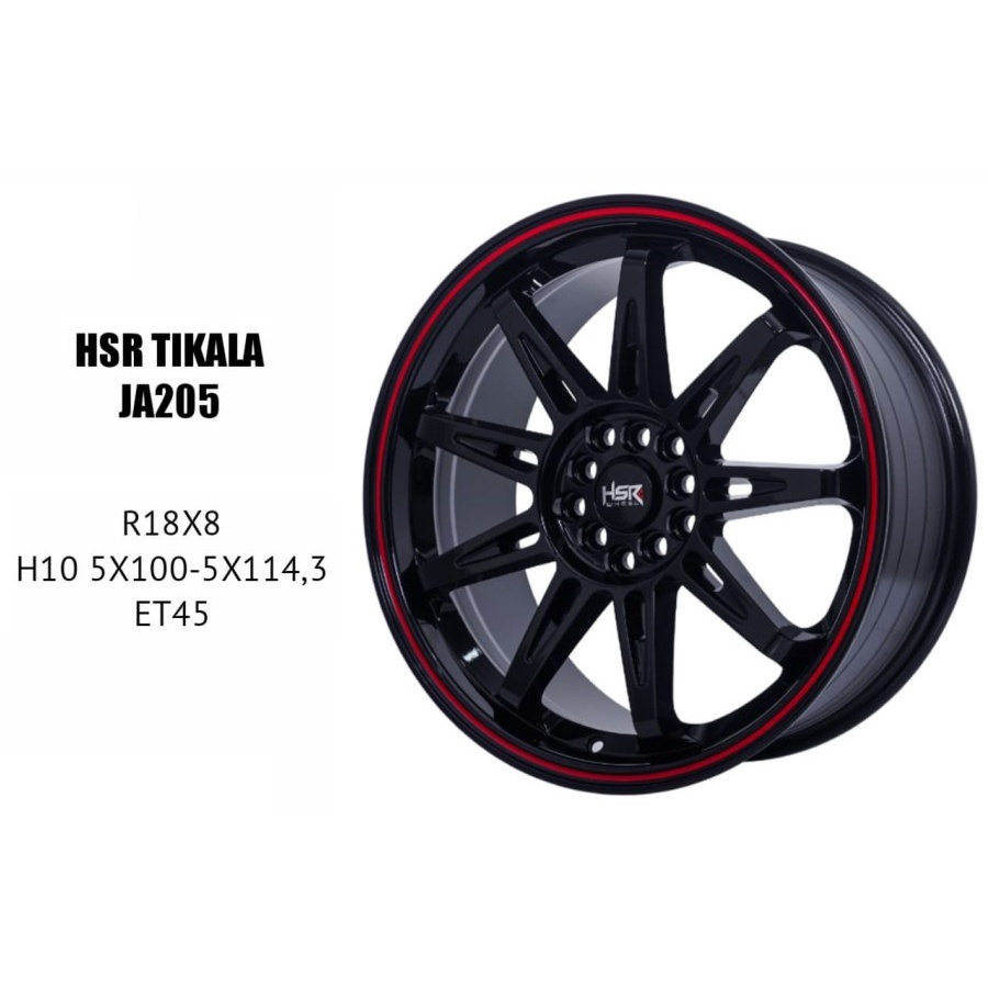 Jual Velg Mobil Ring Hsr Wheel Tikala Ja R Black Red Shopee Indonesia