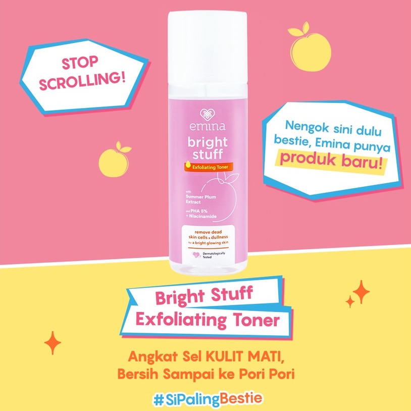 Jual EMINA Bright Stuff Exfoliating Toner 100 ml Shopee Indonesia