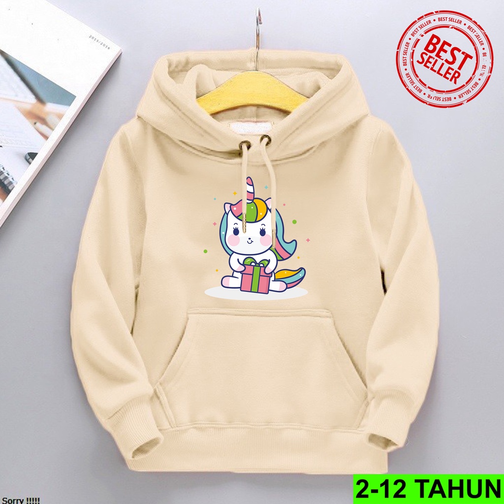 Hoodie UNICORN KADO Anak Perempuan Laki Laki  Hodie BEST SELLER Anak Usia 2 3 4 5 6 7 8 9 10 11 12 Tahun  Jaket Cewek Cowok  Sweater Distro Cod